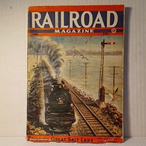 Vintage Railroad Magazine Pulp Fiction June 1944 Locomotives WWII Collectible